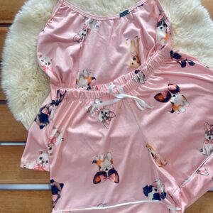 Pijama alça cachorrinho rosa G