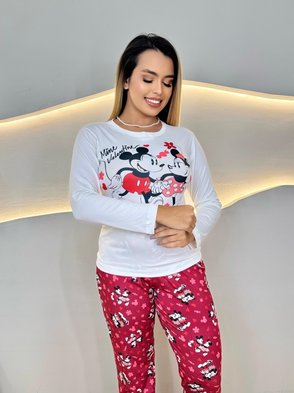 Pijama longo Mickey e Minnie G