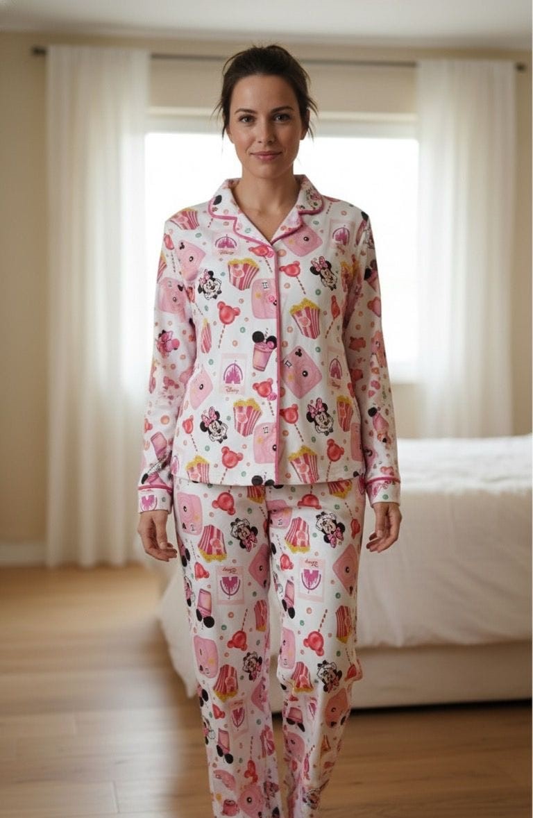 Pijama longo Minnie pipoca