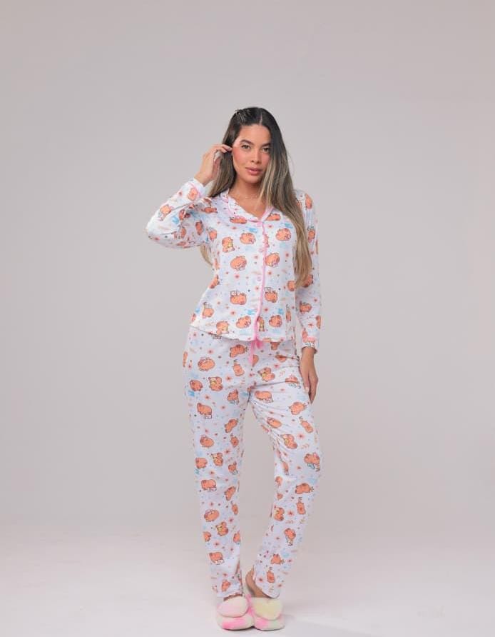 Pijama Americano longo capivara M