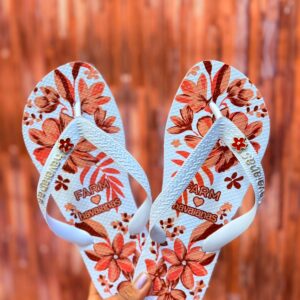 Chinelo Farm flor laranja