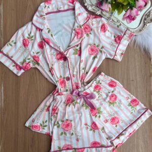 Pijama Americano Curto Flores GG