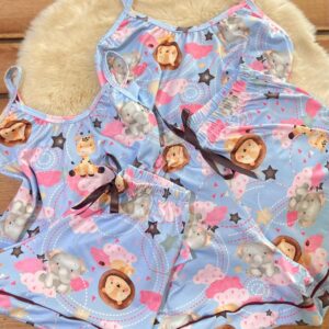 Pijama Alça mãe e filha animais