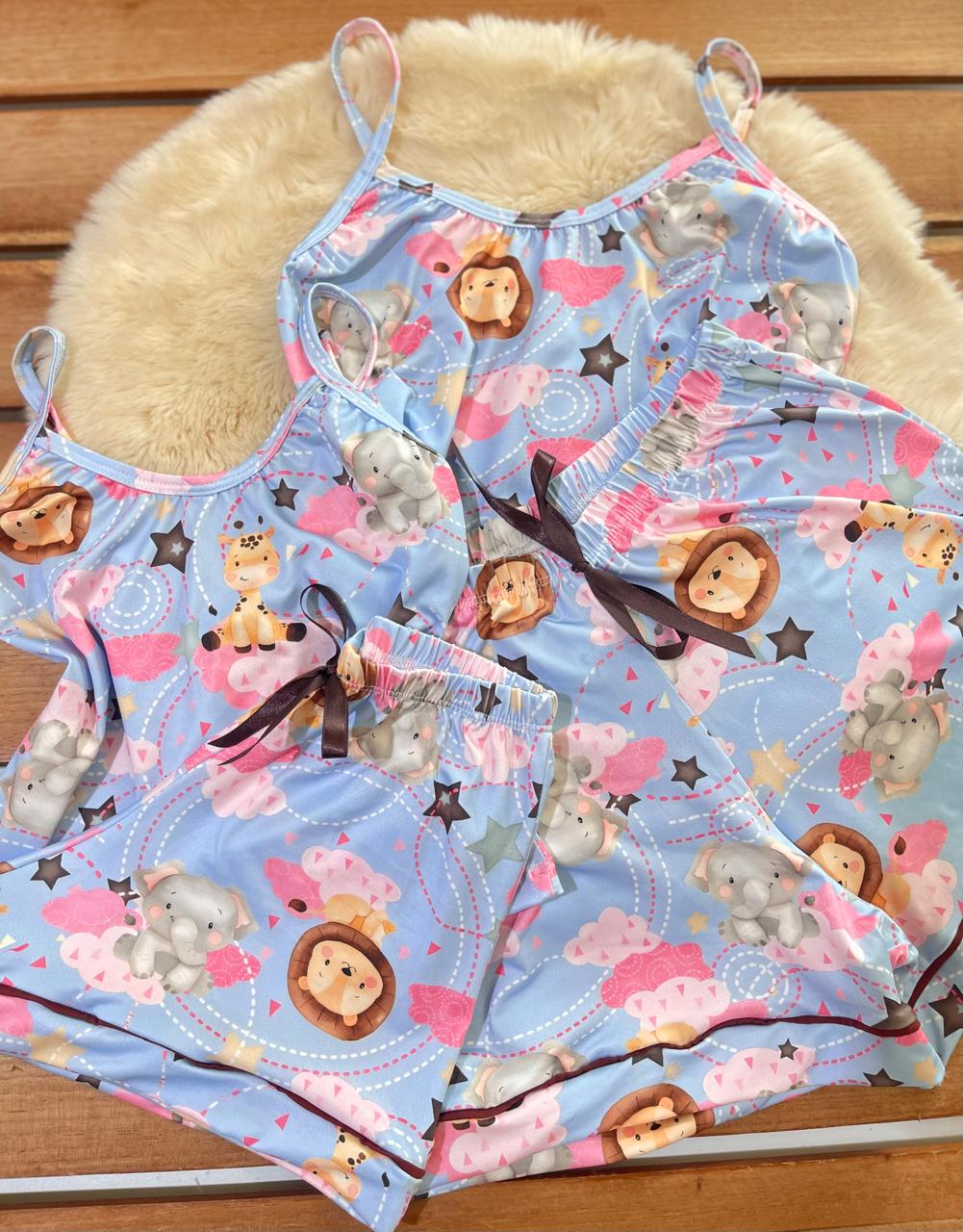 Pijama Alça mãe e filha animais