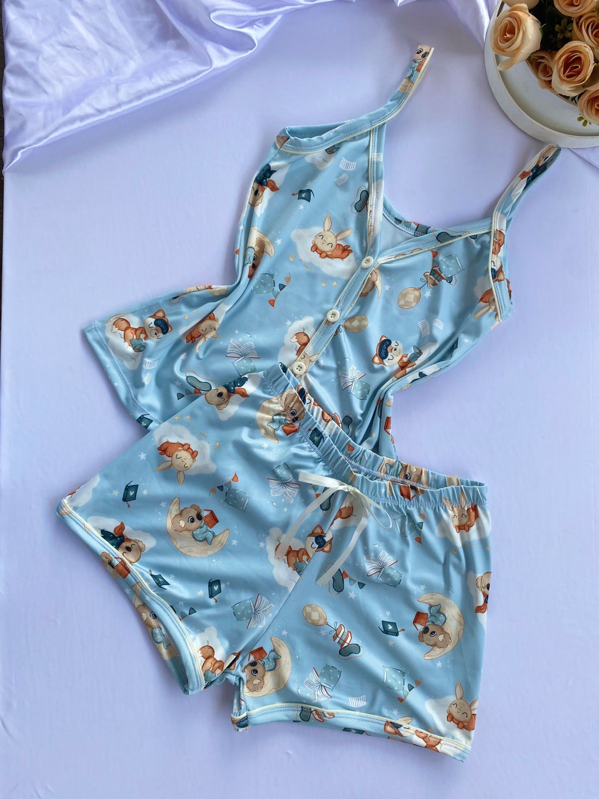 Pijama Alça Curto Coala e Coelho M