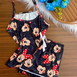 Pijama Alça curto Minnie e Mickey M