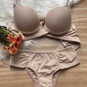 Conjunto lingerie confort bege P