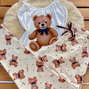 Pijama longo alça urso M