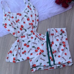 Pijama curto alça cereja EXG