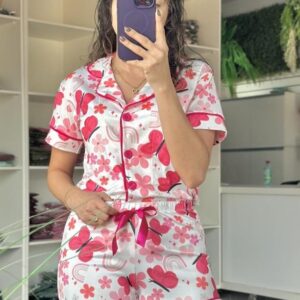 Pijama Americano curto borboleta M