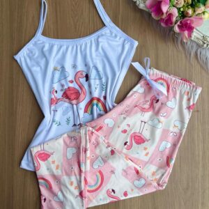 Pijama longo flamingo