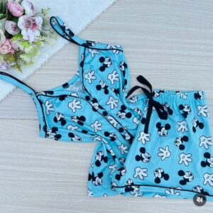 Pijama curto alça Mickey luvas GG